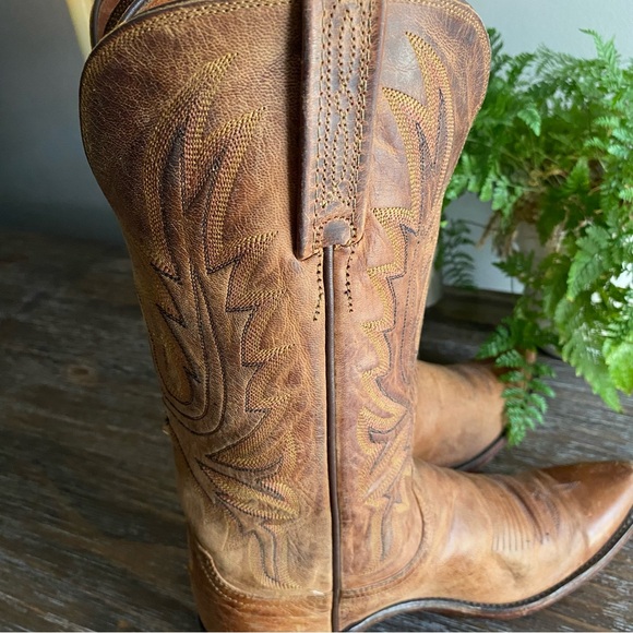 Lucchese 1883 Savannah Western Boots Cowboy Brown Mad Dog Goat Leather N4540 7.5 - Picture 9 of 16